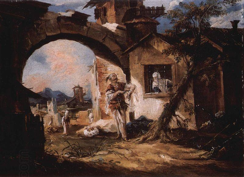 Giovanni Antonio Canal Kurtisane und Soldat China oil painting art